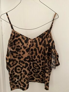 Leopard Print Satin Camisole - Brown & Black